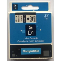 Dymo páska D1, 45013, S0720530, 12 mm, černá/bílá - kompatibilní